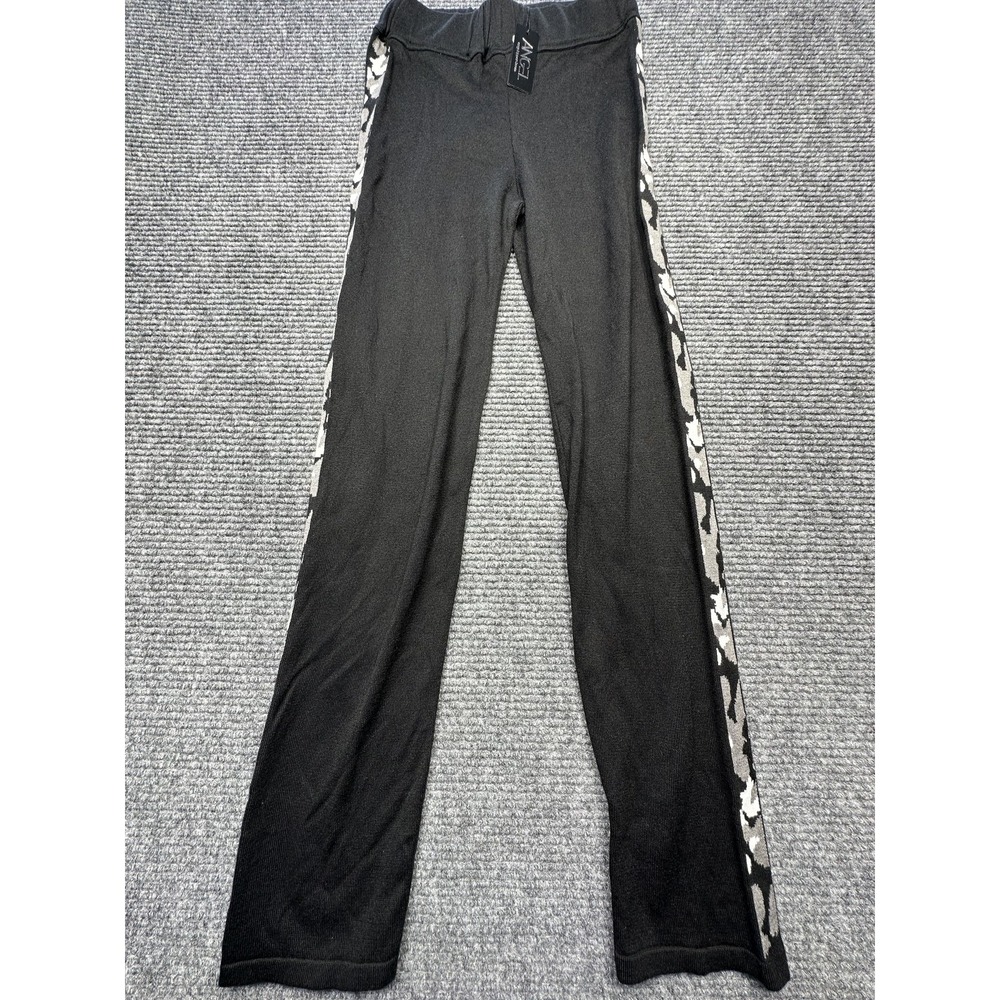 Angel Pants Womens XS Black Camo Side Stripe Knit Lounge Straight Leg Stretch